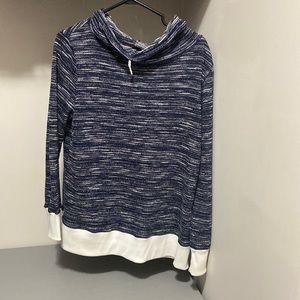 Blue and white sweatshirt